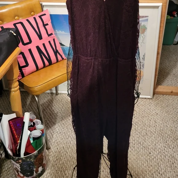 Burgundy Jumpsuit - Picture 2 of 2